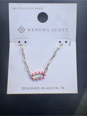 Kendra Scott Gold Chain Necklace with Pink Accents